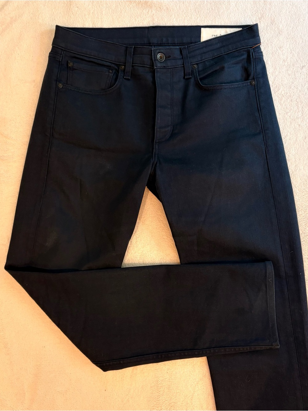 rag & bone Men's Slim Leg Coated Navy Fit 2 Jeans Sz 32